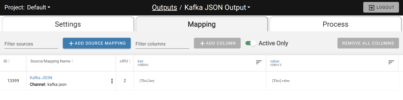 Kafka output schema encoding and struct field creation