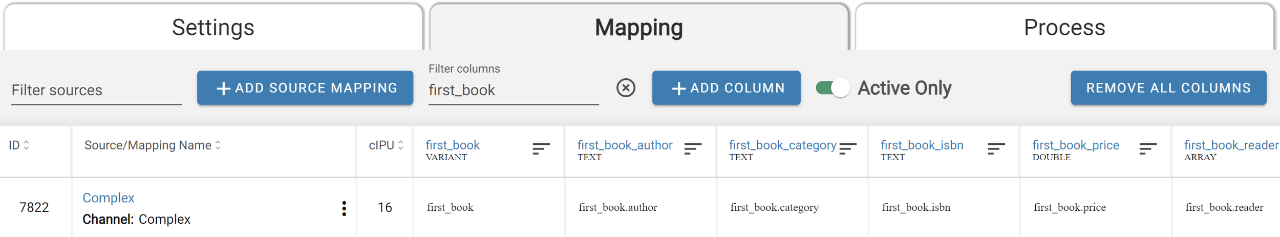 Struct expansion in output mapping channel