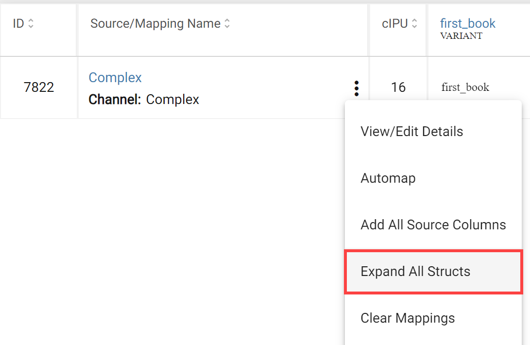 Expand Structs channel option menu