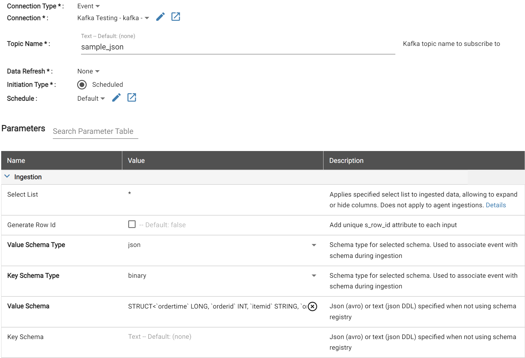 Kafka ingestion configuration - offset settings and parameters